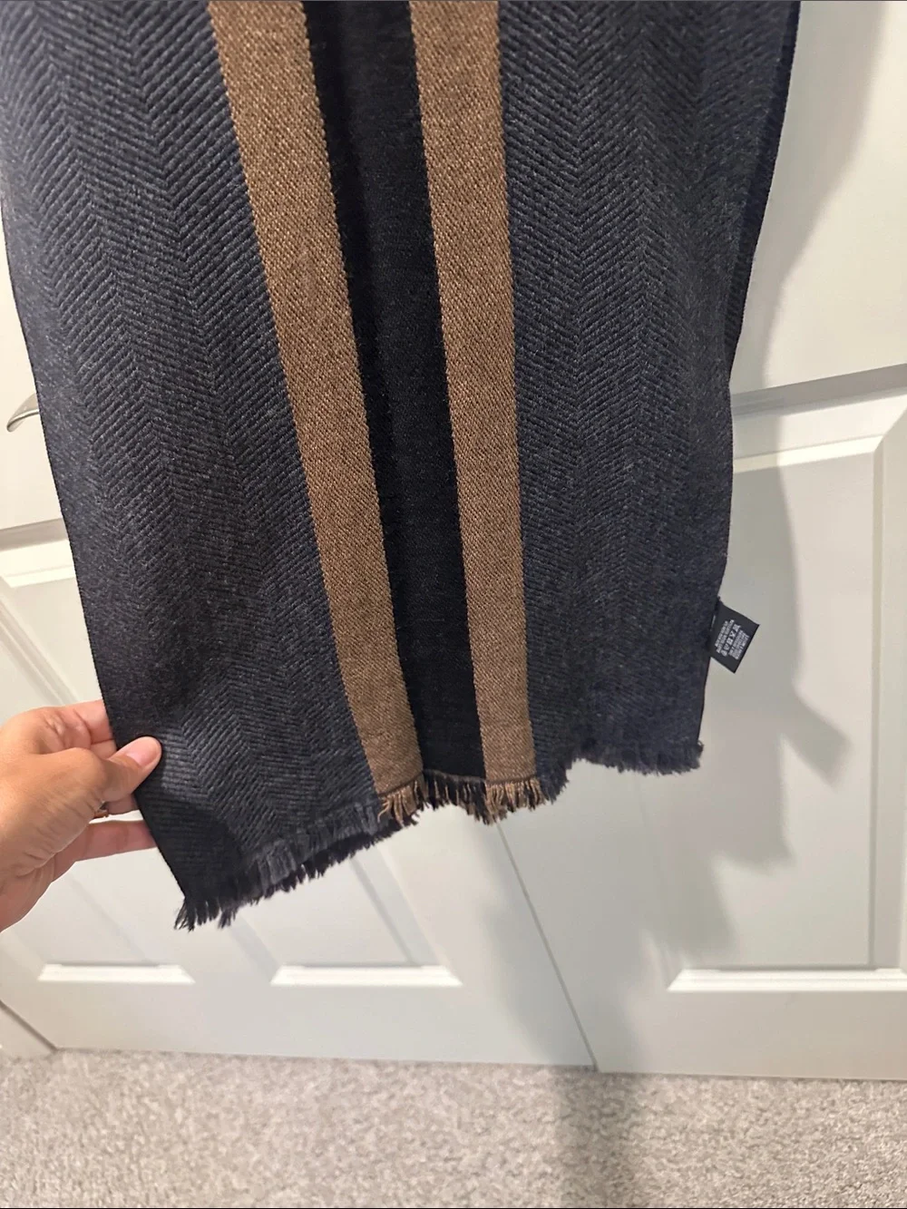 Gucci Black and Brown Striped Men's Scarf
